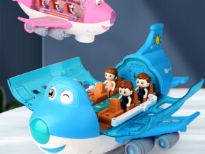 360 Rotating Electric Plane Airplane Toys For Kids Bump And Go Action Toddler Toy Plane With LED Flashing Light Sound For Boys
