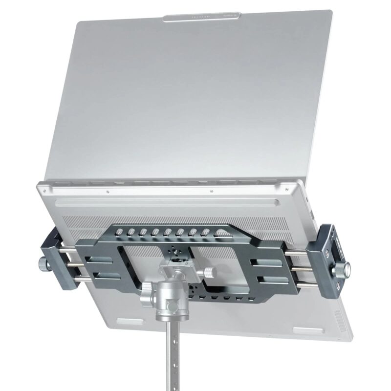 Adjustable Aluminum Laptop Stand for Tripods – Arca-Swiss Compatible