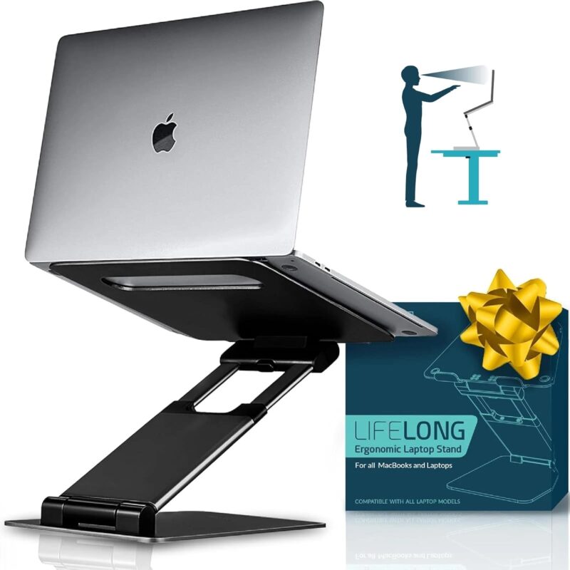 Lifelong Portable Aluminum Laptop Stand – Ergonomic Foldable Riser
