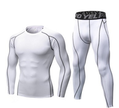 Men’s Fitness Running Compression Training Suit Tights Long-sleeved Shirt Pants Leggings Sports Suit Fitness Sportswear