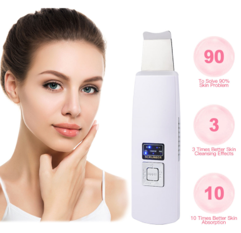1611414678100-1 Ultrasonic Skin Scrubber Face Cleanser Blackhead Acne Removal Facial Spa Vibration Massager Ultrasound Peeling Clean Machine 394