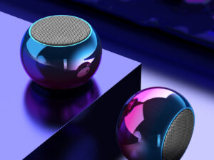M3 Colorful Wireless Speakers 3D Mini Electroplating Round Steel Cannon Blue tooth Speaker Radio Support U Disk Subwoofer