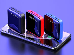 Mini Power Bank 20000 MAh Portable Mirror Digital Display Power Bank