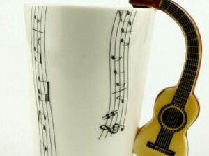 Creative Music Violin Style Guitar Ceramic Mug Coffee Tea Milk Stave Cups With Handle Coffee Mug Novelty Gifts