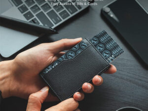 Credit Card Case With Double Id Window Rfid Blocking Automatic Leather Up Wallet