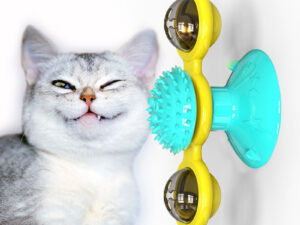 Cat Rotating Windmill Multi-Function Toys Itch Scratching Device Teeth Shining Toy