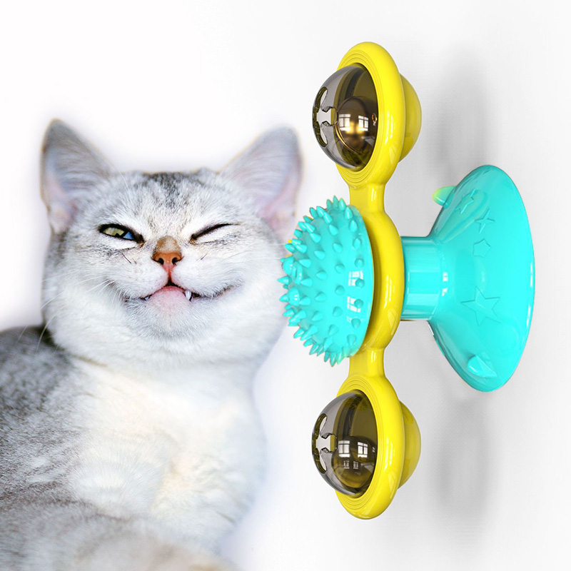 3803048226802 Cat Rotating Windmill Multi-Function Toys Itch Scratching Device Teeth Shining Toy