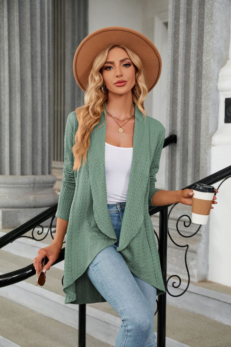 Women’s Casual Lightweight Open Front Cardigans  Soft Draped Long Sleeve