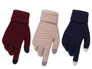 Couple knitted gloves touch screen gloves