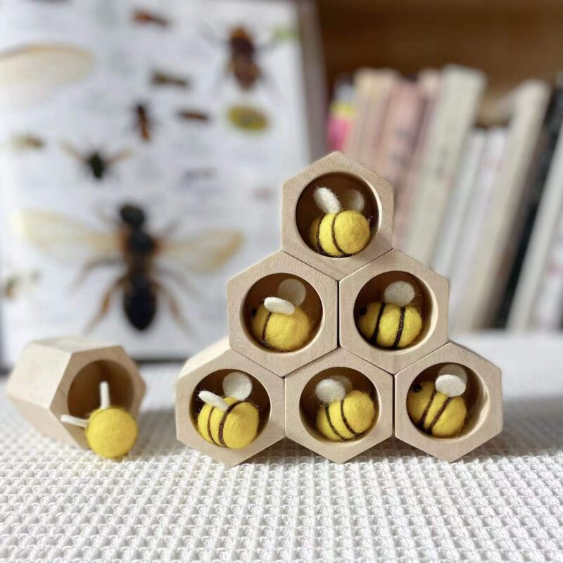 Wooden Beehive Game Materials Teaching Toys