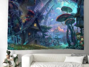 Mushroom House Tapestry