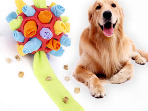 8043dedf-5a56-4857-8edf-3108ad1f7135 Pet Dog Sniff & Snack Puzzle Ball Snuffle Ball Canine Enrichment Nose Pad Toys