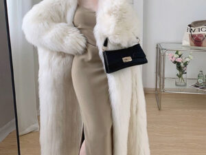 Female Online Influencer Woven Fur Coat