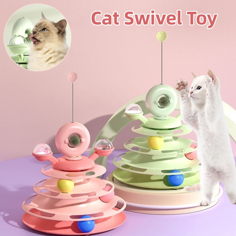 927f5d44-5d8f-4ad1-a7da-606463e4f6c8 4 Levels Cat Toy Tower Turntable Roller Balls Toys Interactive Intelligence Pets Toys Training Track Puzzle Funny Games Accessories Pet Products
