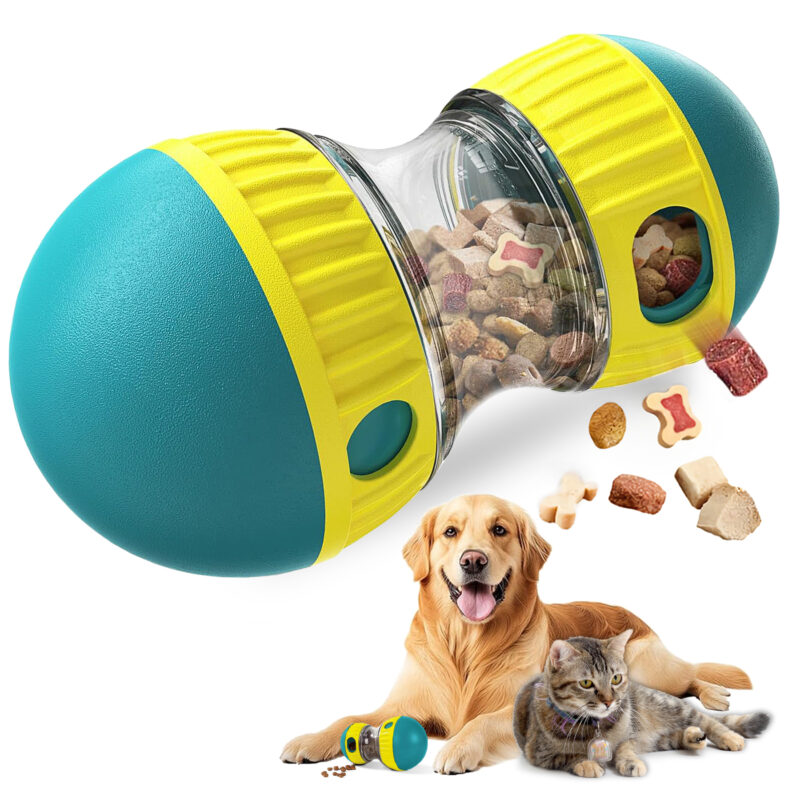 9c13159c-ef17-441e-b703-3c2e2cca6291 Dog Puzzle Toy, Adjustable Treat Dispensing Ball Food Dispenser Tough Slow Feeder Puppy Enrichment Training Toy Pet Interactive Chase Toys For Small Medium Large Dogs