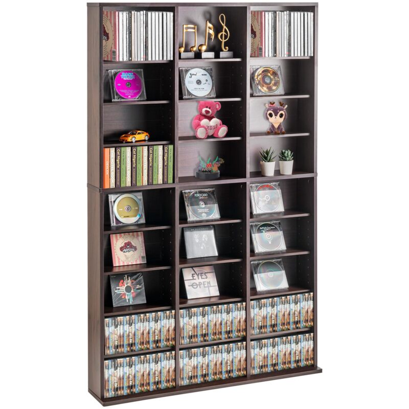 a77c5a2b-1746-4fdb-87f6-49dfda5b0278 Medienaufbewahrungsschrank, 9-lagiges DVD-Regal Für Bis Zu 756 CDs, Verstellbare CD-Regale Mit 27 Fächern, Schützt Und Organisiert Musik-, Film-, Videospiel- Oder Erinnerungssammlungen, Espresso