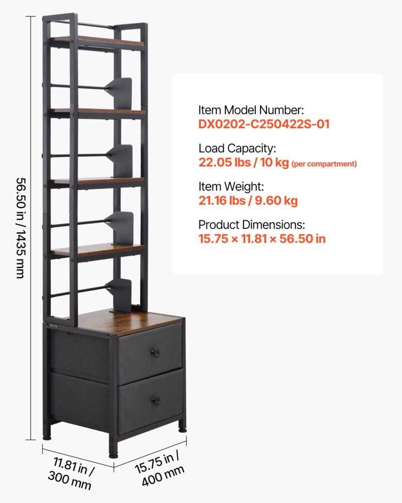 afcbe923-caa8-469d-b800-772038f7a77a Media Storage Cabinet, 4-Shelf DVD Shelf Organizer With Drawers, 15.75 X 11.81 X 56.50 In Multimedia Storage Organizer For CDs, DVDs, Books And Games, CD Cabinet For Living Room, Home Office