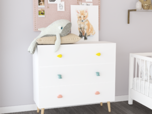 Kids 3 Drawer Dresser, Baby Nightstand For Bedroom, Storage Cabinet For Toddler Child For Living Room, Toddler Room, Nursery, Closet, Apartment White Kids 3 Drawer Dresser, Baby Nightstand For Bedroom, Storage Cabinet For Toddler Child For Living Room, Toddler Room, Nursery, Closet, Apartment White