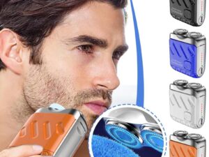 Portable Rotary Dual Ring Electric Shaver Men Travel Mini Shaver Double Floating Magnetic Blade Head Rechargeable Pocket Razors