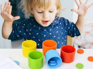 Baby Toddler Preschool Kids Learning Educational Wooden Toys Learning For Children Games Color Sorting Cup
